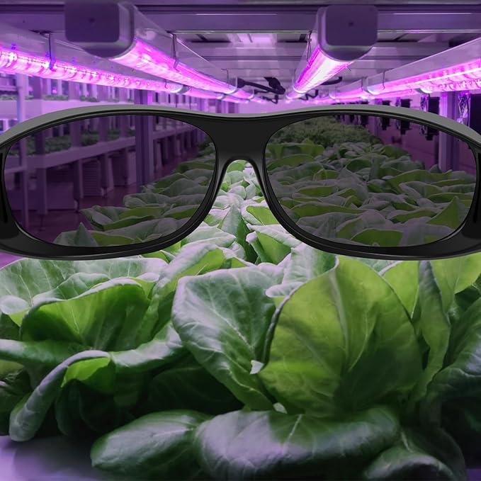 Hydroponic Indoor Grow Room Glasses (4-Pack) HPS MH LED Grow Light Glasses for Eye Protection in Greenhouse &amp Grow Tent