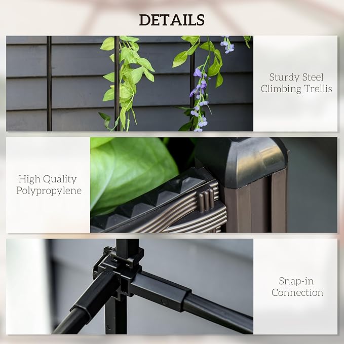 Outsunny Raised Garden Bed with Trellis Self-Watering Planter Box 69.7 Tomato Planters for Climbing Plants Vegetable Vine Flowers