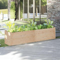 Natural Pine Solid Pinewood Outdoor Planter 78.7x19.7x19.7 Inch Rectangular Raised Garden Bed for Outdoor Plants Durable Oiled Finish for Patio Deck Balcony Gardening