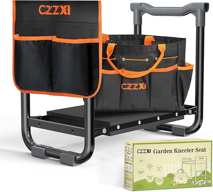 Garden Kneeler and Seat Wider and Thicker Kneeling Pad Heavy Duty Gardening Stool with Gardening Tool Pouch and Bag Garden Bench/Chair Gifts for Women Seniors