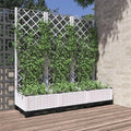 Garden Planter with Trellis Trellis with Planter Box Outdoor Raised Garden Bed for Climbing Plants Raised Garden Bed Garden Planter Box White 47.2x15.7x47.8 PP