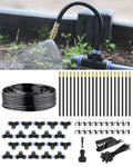 Drip Irrigation System for Watering Garden: 65FT 360° Hydroponic Misting Device Kit with Quick Connector Hose Barbed Accessories for Potted Plants Outdoor Indoor Greenhouse Raised Beds
