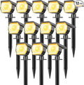 12 Pack Solar Spot Lights Outdoor Solar Spotlights Outdoor Waterproof 2-in-1 Auto On/Off Landscape Lighting for Outside Yard Wall Garden Pathway(Warm White)
