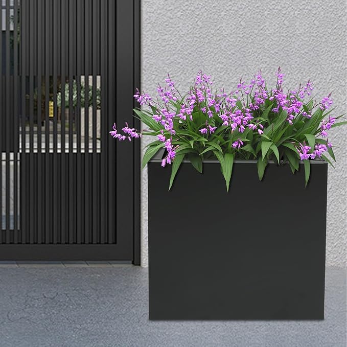 32x32x32in Raised Garden Bed Floor Standing Elevated Metal Planting Planter Boxes for Backyard Patio Balcony Garden Boxes Outdoor Raised with Gloves -Black