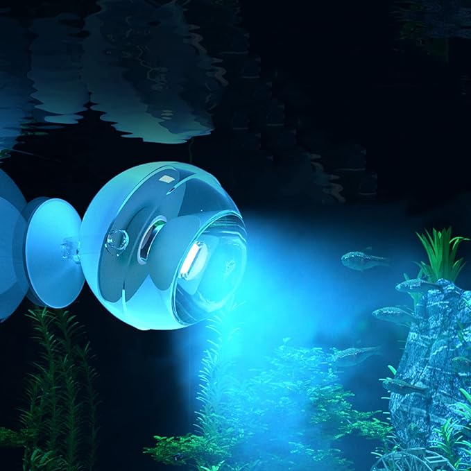 Kiven Led Fish Tank Light Landscape Spotlight Outdoor/Indoor Blue Light Underwater Spotlight LED Light with ON/Off Switch Adjustable for Fish Tank Pond Pool Plant Lawn
