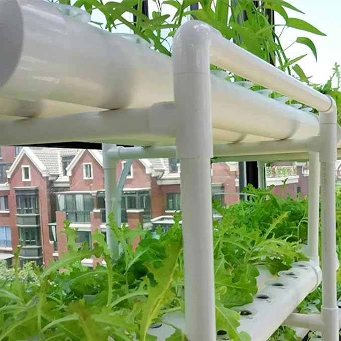 Hydroponic Grow Kit Hydroponics Growing System 3 Layers 108 Plant Sites Food-Grade PVC-U Pipes Hydroponic Planting Equipment with Water Pump Gift for Gardening Lover