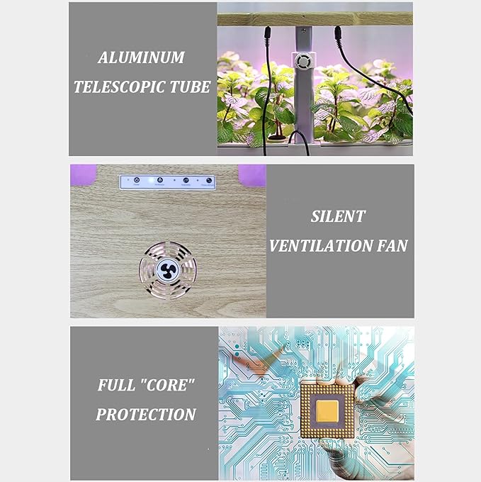 GeRRiT Aeroponics Growing Systemhydroponic Indoor GardenHydroponics Tower with LED Grow Lightfor Herbs Fruits and Vegetableswith Hydrating Pump Adapter Net Pots Timer.