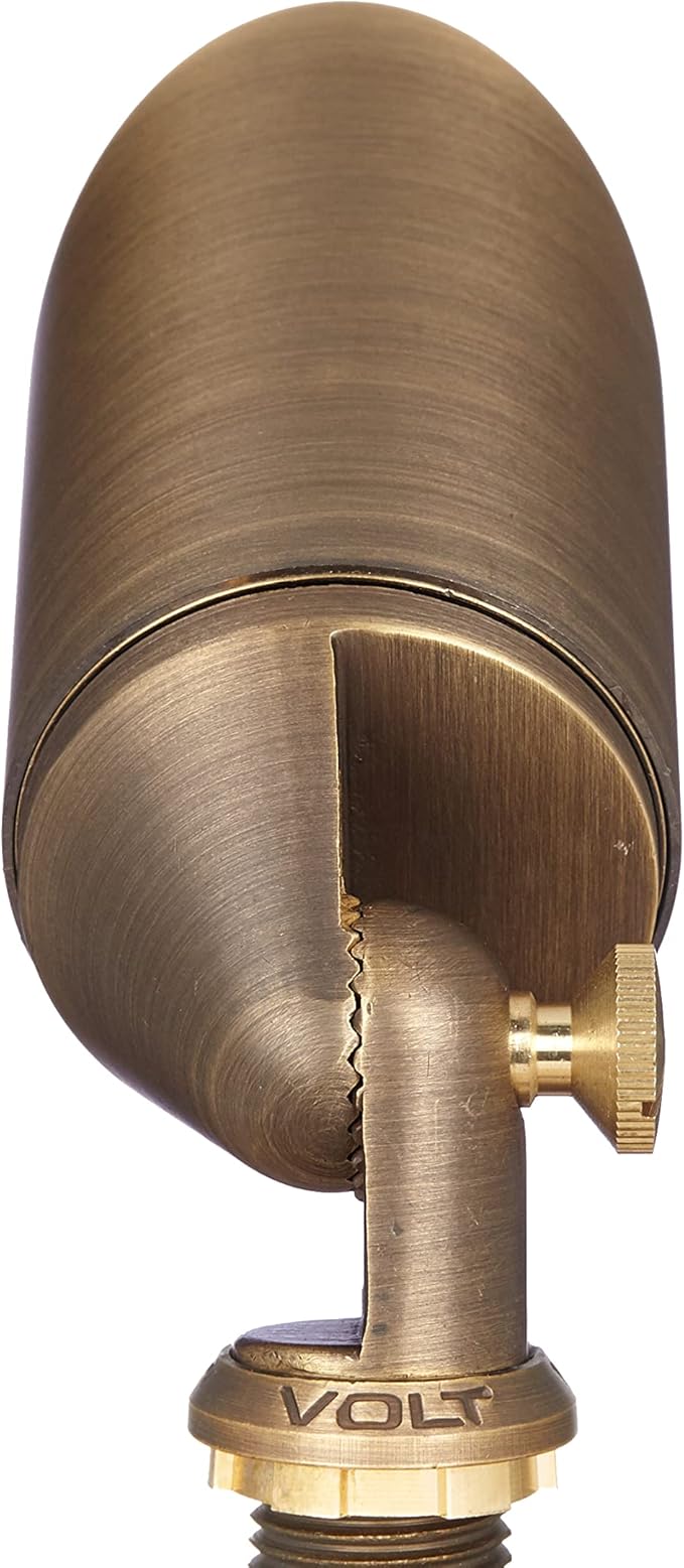 VOLT Top Dog 12V Cast Brass Outdoor Spotlight (Bronze) with 5W 2700K Warm White 400 Lumen MR16 LED Bulb for Low Voltage Landscape Lighting of Yard Lawn Garden Patio Trees &amp House