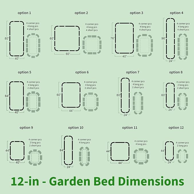 Olle Galvanized Planter for Vegetables 12-in-1 Large Metal Raised Bed Gardening Kit for Outdoors 32 Tall Size 5X5 Feets 8X2 Feets 4x8 Raised Garden Bed Ivory