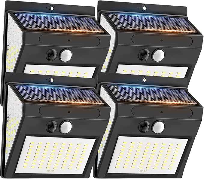 4Pcs RGB Solar Spot Lights Outdoor Garden28 LED 3 Modes IP65 Waterproof Garden Uplighters Solar PoweredAuto ON/Off Dusk Till Dawn Landscape Spotlights for YardDrivewayPathway(Sw2808-rgb10PCS)