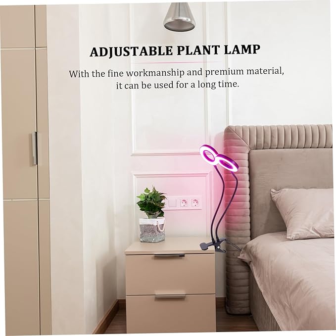 Adjustable LED Plant Light for Indoor Use Dual-Head Clip-On Grow Lamp Timer 5V Energy-Efficient Grow Light for Greenhouse and Succulent Plants