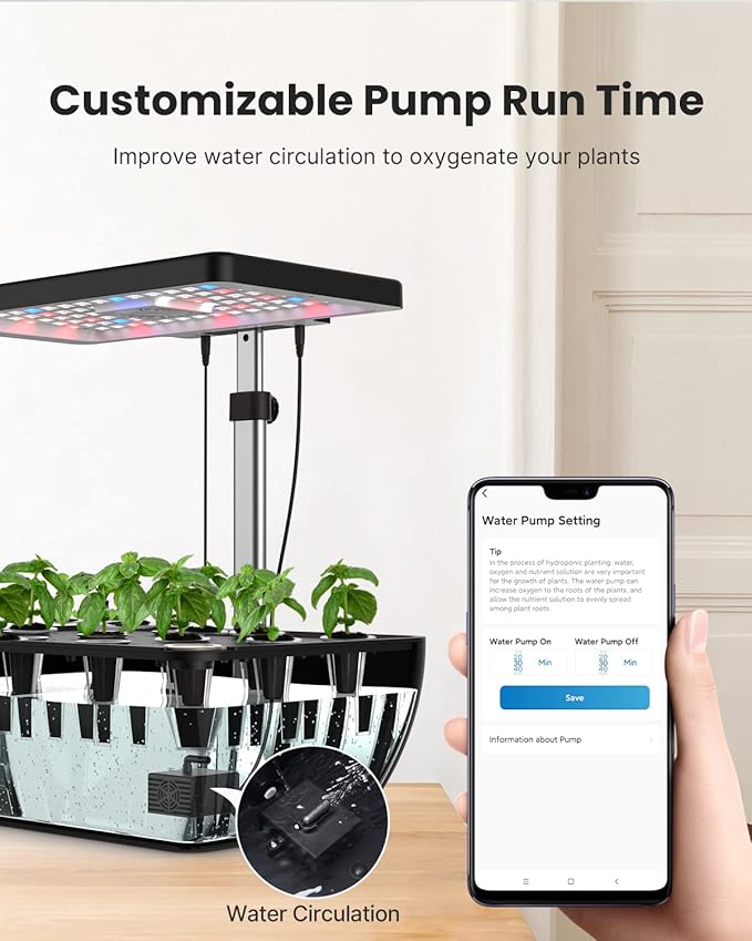 iDOO Hydroponics Growing System Kit 12Pods WiFi Christmas Gifts for Women Mom Indoor Herb Garden with LED Grow Light for Home Built-in Fan AutoTimer 6.5L Large Tank Plant Germination Kit Black