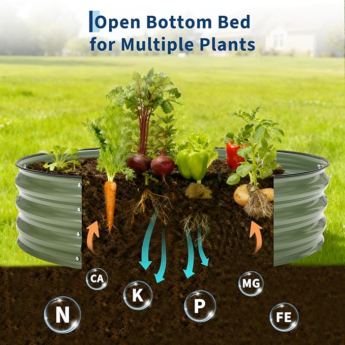 6X3x2Ft (2 Pack) Galvanized Raised Garden Bed-Open Base Metal Planter Box for Outdoor Vegetables Flowers &amp Herbs Steel Garden Raised Bed Kits
