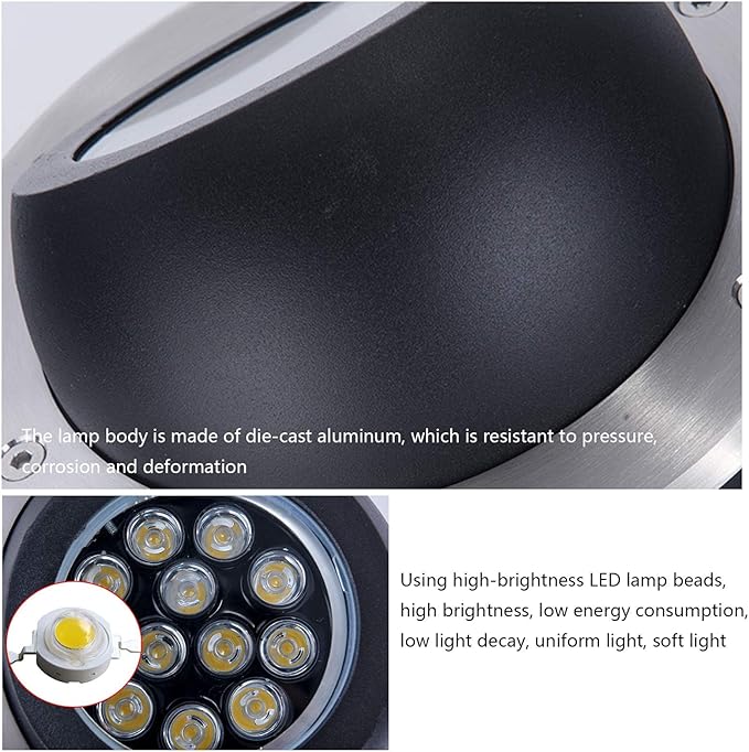 LED Garden Buried Light 85-110V Outdoor Underground Spotlight IP67 Waterproof Floor Lamp for Pathway Patio Bridge Landscape Lighting