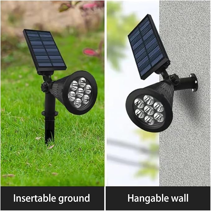 Highlighted Solar Light 4/7LED Solar Lawn Lights Outdoor Landscape Spotlights Ip65 Waterproof Upgraded Solar Powered Wall Lamp(7LED-White Light)