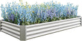Galvanized Raised Garden Bed Easy Assembly Raised Beds Large Durable Rust-Resistant Planters Raised Garden Bed Kit for Outdoor Planters Vegetables Flower Herb (Silver 6x3x1 ft)