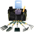 Complete 9pc Home Garden Tools Set for Mom with Fork Hoe Rake Shovel Spade Digger and Gloves