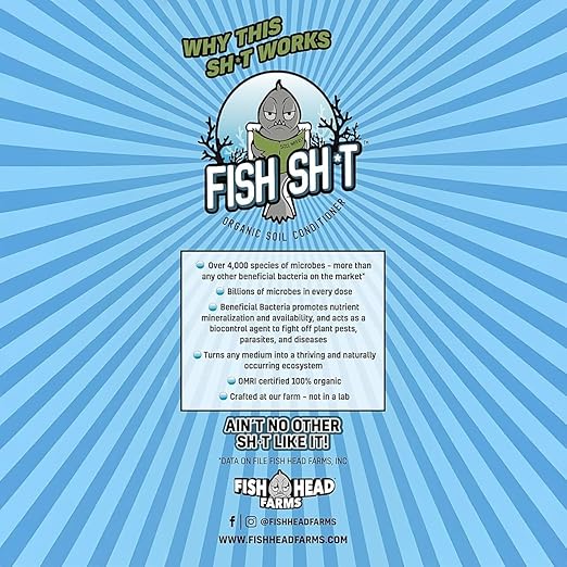 Fish Head Farms Organic Soil Conditioner - Organic Fertilizer for Increased Yield and Flavor - Plant Fertilizer Plant Nutrients for Soil Soilless Hydroponic Farming - Garden - 10L