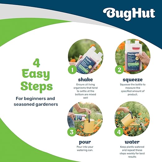 BugHut De-Stressor Plant Food - Natural Antioxidant for Healthy Growth and Protection - Liquid Antioxidant for Indoor and Outdoor Plants Flowers Vegetables - 16 fl oz Makes 63 gallons