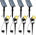4 Pack Solar Landscape Spotlights T-SUNUS Garden Spot Light IP65 Waterproof 9.8ft Cable 2000mAh Separated Panel Auto On/Off for Garden Driveway Pathway Pool Area Warm White 3000K