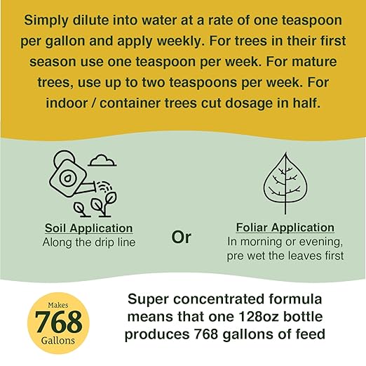 Farmer's Secret Citrus Tree Booster Fertilizer (128oz) - Super Concentrated - Formulated for All Citrus Trees Including All Types of Lemons Limes and Oranges - Outdoor and Indoor/Container Trees