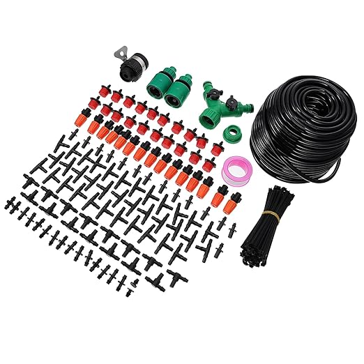 TOYANDONA Automatic Drip Irrigation Kit with Drippers for Home Garden Watering Precise Watering System for Plants Saplings Fruits and Melons Outdoor Sprinkler