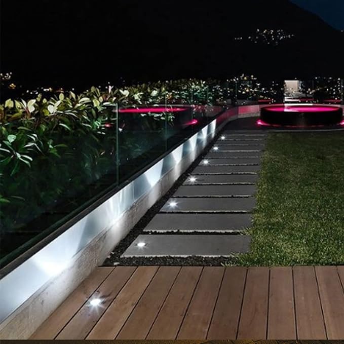Landscape In-ground Lights LED Recessed Underground Lamp IP65 Waterproof Outdoor Round Spotlight for Lawn Garden Driveway Deck Patio Decorative Lighting