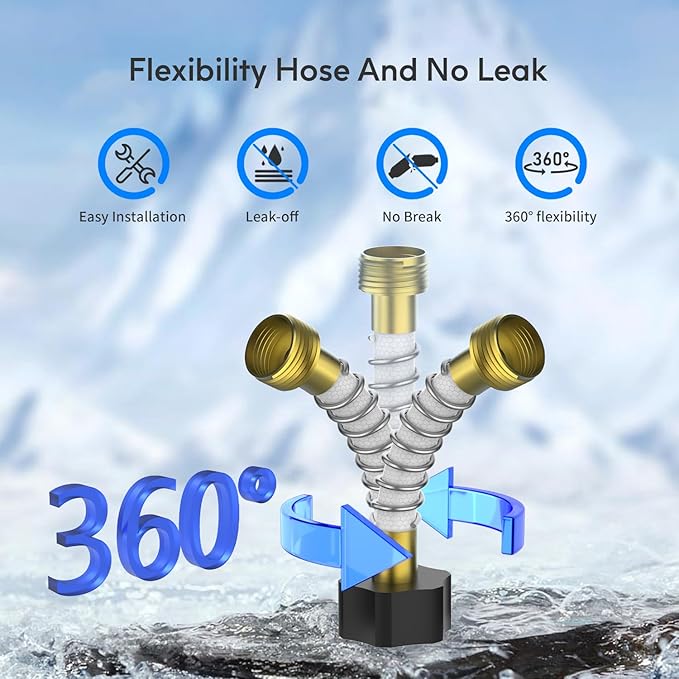 Lifefilter RV Inline Water Filter with Solid Brass 90 Degree Hose Elbow Eliminates Stress and Strain On RV Water Intake Hose Fittings(3 Pack)