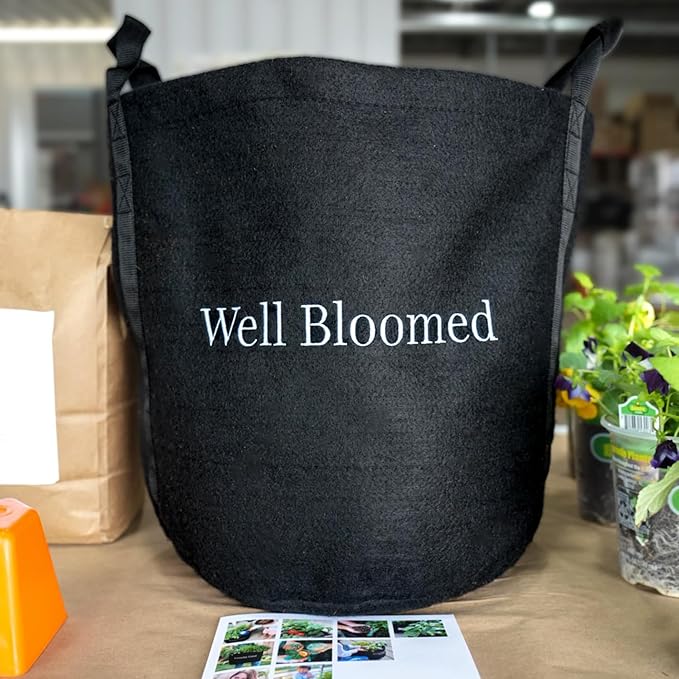 Gardenuity Well Bloomed Garden – Edible Flower and Herb Garden Kit Live Bonnie Plants Miracle-Gro Plant Food Soil &amp 5-Gallon Grow Bag – Limited Edition