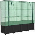 vidaXL Raised Bed Black Green Polypropylene Iron Polyethylene Large
