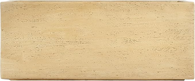 Handmade Rectangle Planter Box Travertine Beige HX732