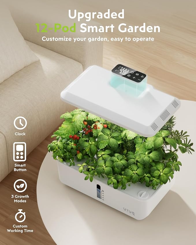 12 Pods Hydroponics Growing System Remote Control White &amp 140Pcs Hydroponic Pods Supplies