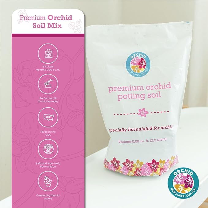 100% Organic Orchid Potting Soil – Nutrient-Rich Well-Draining Blend for Stronger Roots &amp Vibrant Growth | Hand-Blended &amp Eco-Friendly | Made in USA | 2.3L Bag