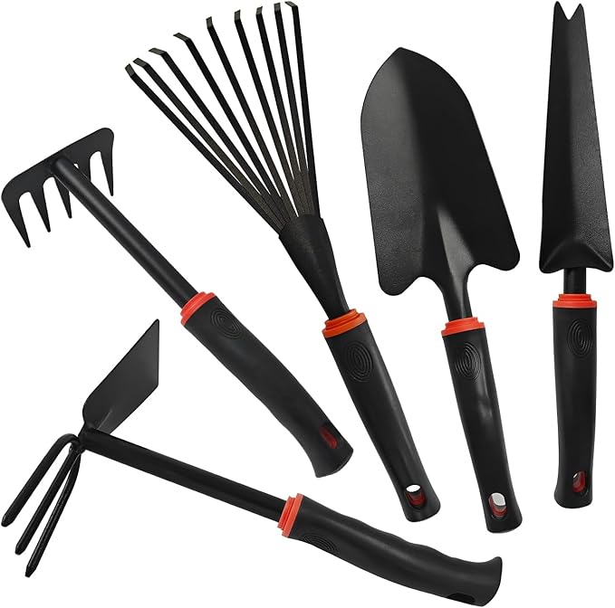 5 Pcs Set Weed Puller ToolHand Weeder ToolIncludes Rake Shovel Hand Hoe Double-Sided Cultivator &amp Weed Puller Tool for Digging