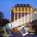 RGB Wall Washer - Rotating Spotlights 10W with Remote Control Narrow Beam Spotlight AC 85-265V Long Range LED Flood Lights IP65 Outdoor Architectural Landscape Lighting