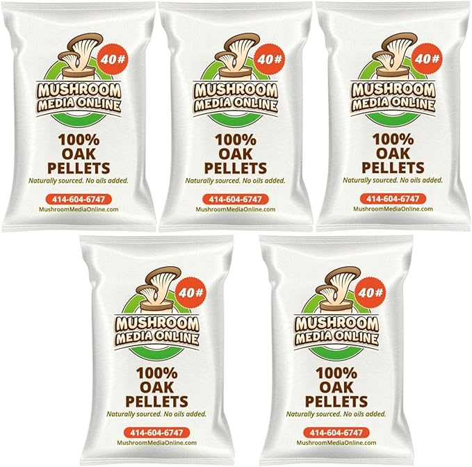 Premium 100% Oak Pellets – Pure Hardwood Substrate for Mushroom Cultivation | Ideal for Shiitake Oyster Reishi &amp More (200 Pounds)