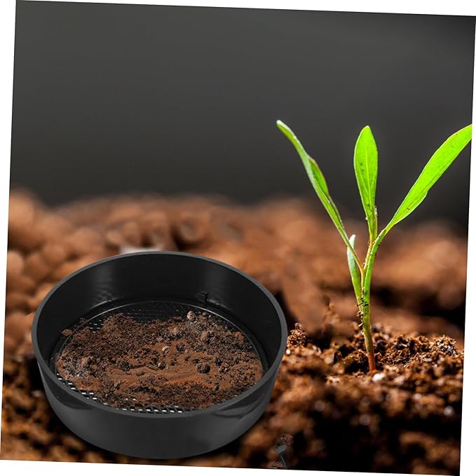Happyyami 5sets Plastic Soil Sieve Set for Garden Planting Sifting Pan Terrarium Soil Screen Gardening Tool