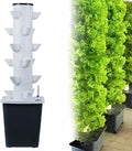 Vertical Tower Flower Pot Hydroponic Planting Kit with Moisture-retaining Pump DIY Hydroponic Farm Equipment Suitable for Fresh Herbs Vegetables and Fruits(30 Holes)