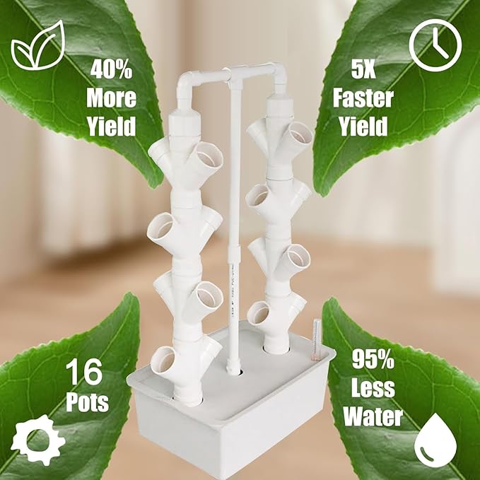 Hydroponics Tower GardenHydroponic Growing Systemfor Indoor Herbs Fruits and Vegetables - Aeroponic Tower(Large)
