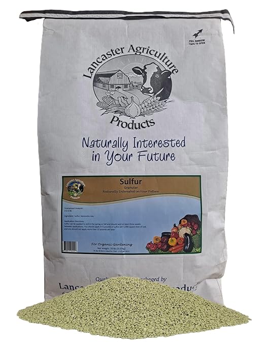 Organic Elemental Sulfur Fertilizer 90% 20 Pounds Acidic Soil Amendment Hydrangea &amp Blueberry Fertilizer Ideal for Garden Soil &amp Lawn Care - Lancaster Agricultural Products.