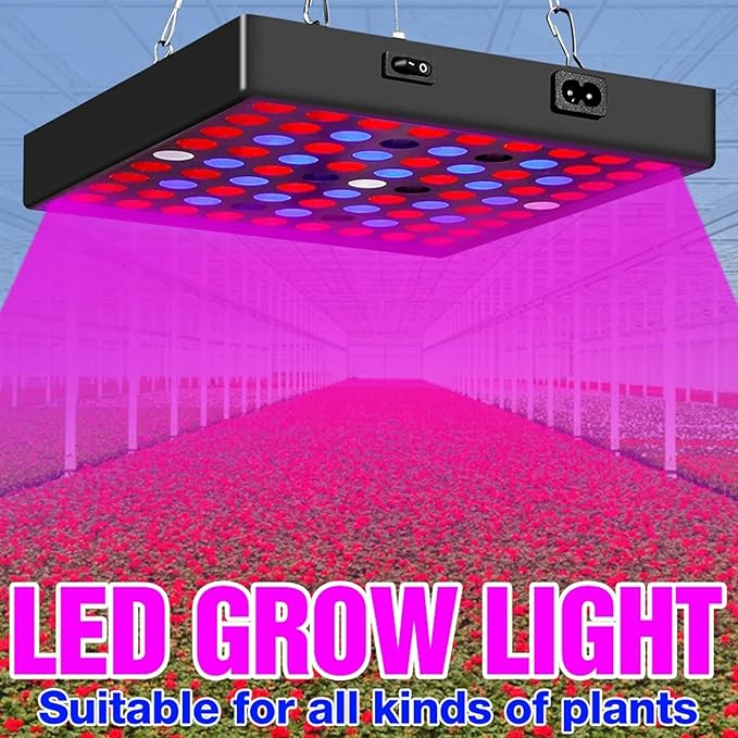 LED Grow Light Full Spectrum Plant Grow Light with Veg &amp Bloom Switch for Hydroponic Indoor Plants LED Grow Lamp Quiet Built-in Fan81LEDS