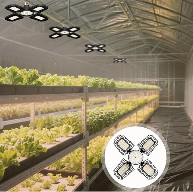 210 LEDs E27 Grow Light Four-Leaf Led Plant Light Full Spectrum Red Blue Ac100-277V 11.4 X 11.4 in for Succulents and Seedlings