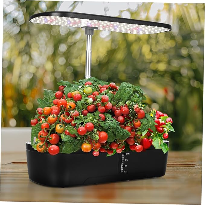 Happyyami Smart Planting Machine Indoor Herb Garden Kit with 12 Grow Hydroponic Growing System for Home Indoor Gardening