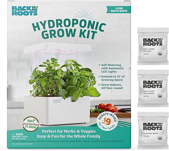 Back to the Roots v1.0 Hydroponic Grow Kit 2022 Model (Pack of 4)