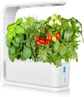 Hydroponics Growing System with LED Grow Light Adjustable Indoor Garden Kit for Herbs/Vegetables Soil-Free Smart Water Alert 3 Plant Capacity Plants Germination Kit for Home Kitchen Office (White)