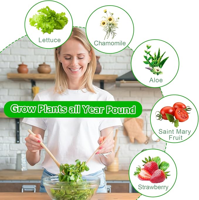 Hydroponics Growing System 30-Plant Vertical Planter Germination Kit Indoor Smart Garden Vegetable Plant Kit with Pump and Movable Water Tank Gift for Gardening Lover (aa)