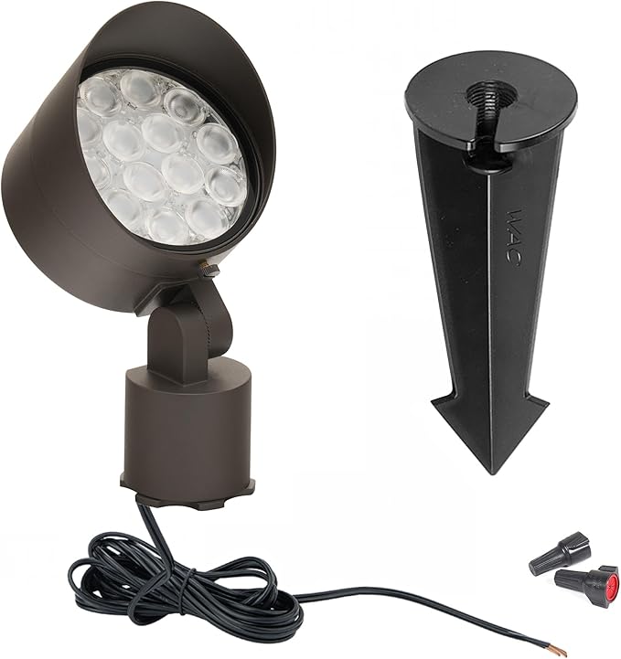 WAC Lighting LED Colorscaping Smart App Controllable Landscape Lighting with RGBWW Color Changing and Tunable White Power Accent 14W Light in Solid Brass Coated in Bronze