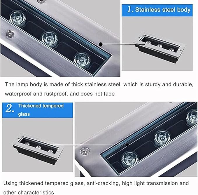 Rectangle LED Spot Light - AC220V Outdoor LED Buried Lights IP65 Waterproof Recessed Outdoor Buried Lamp Landscape Lighting for House Lawn Courtyard Park Tree Lights(Yellow Light9W)