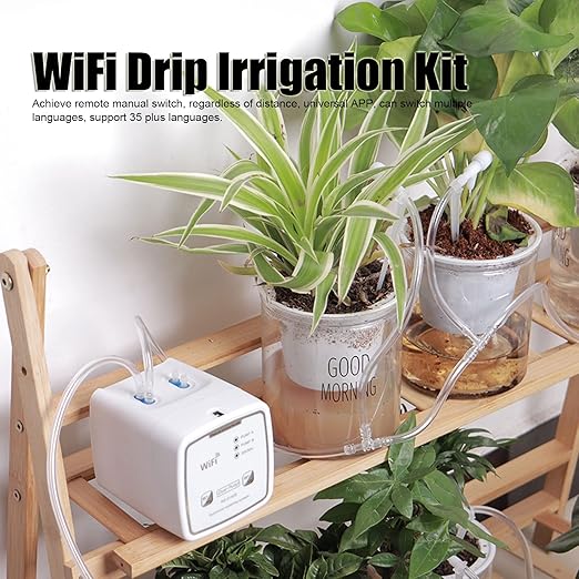 Wi Fi Enabled Drip Irrigation Kit with Dual Pump - DIY Automatic Watering System for Up to 20 Potted Plants Remote Controlled Stylebestp6hgmu879y