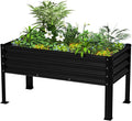 Large Galvanized Raised Garden Bed Outdoor with Legs Load Capacity 1200LB 48x26x30in Metal Elevated Raised Planter Box for Backyard/Patio/Balcony/Gardening/Vegetables Flowers Black